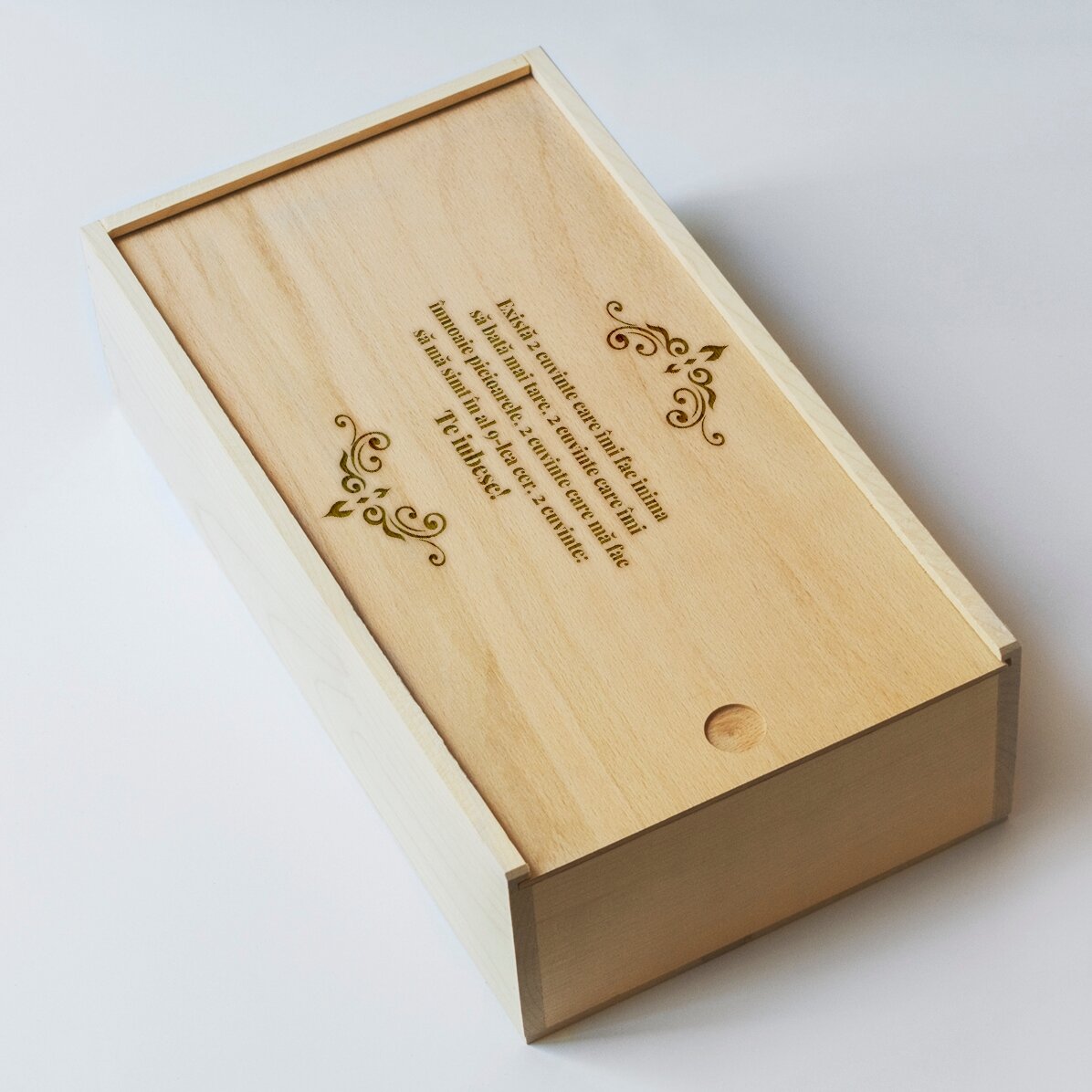 Scatola regalo personalizzata in legno con messaggio