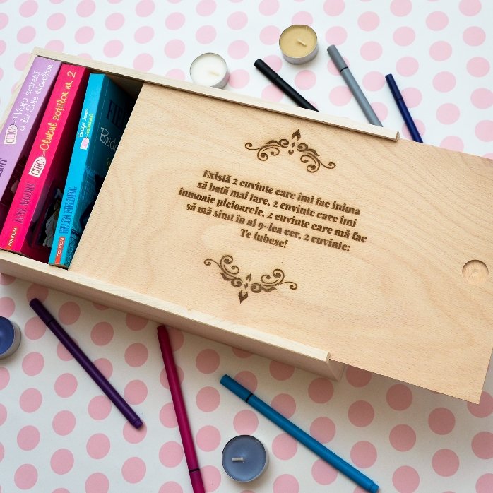 Scatola regalo personalizzata in legno con messaggio
