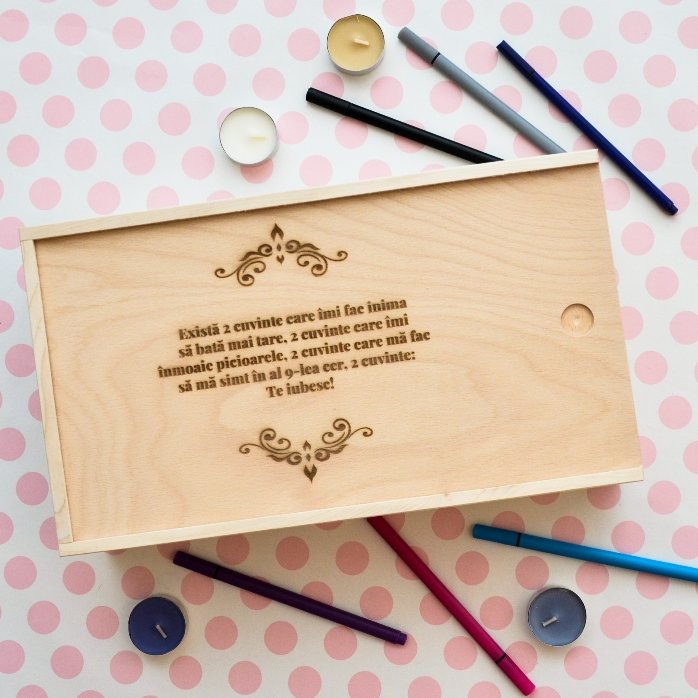 Scatola regalo personalizzata in legno con messaggio