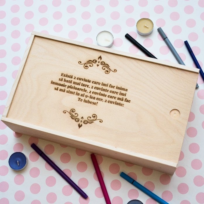 Scatola regalo personalizzata in legno con messaggio