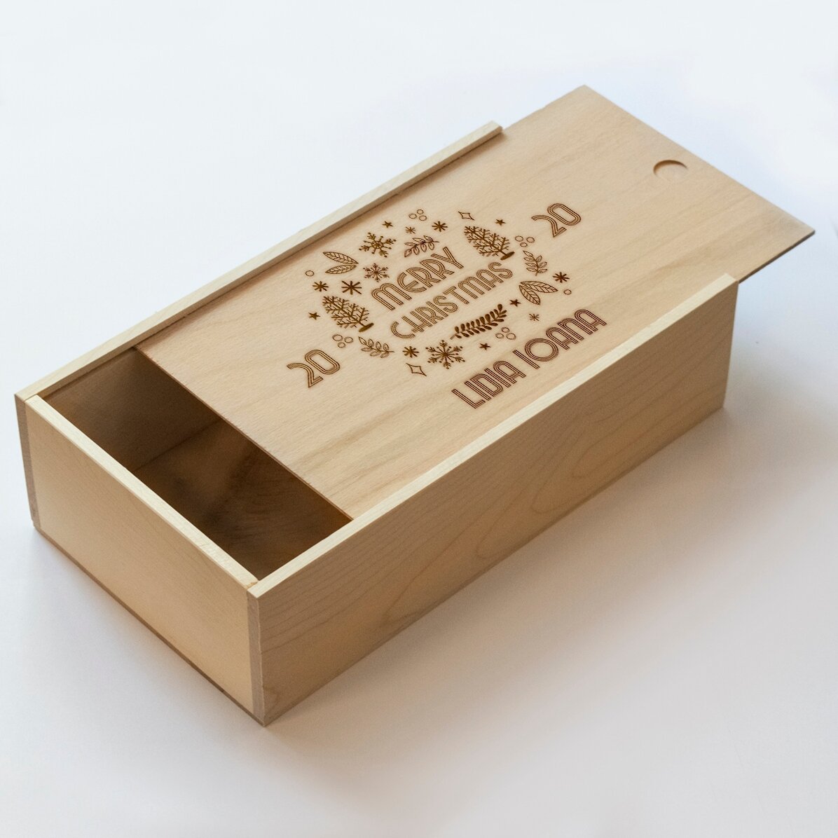 Scatola regalo personalizzata in legno - Buon Natale