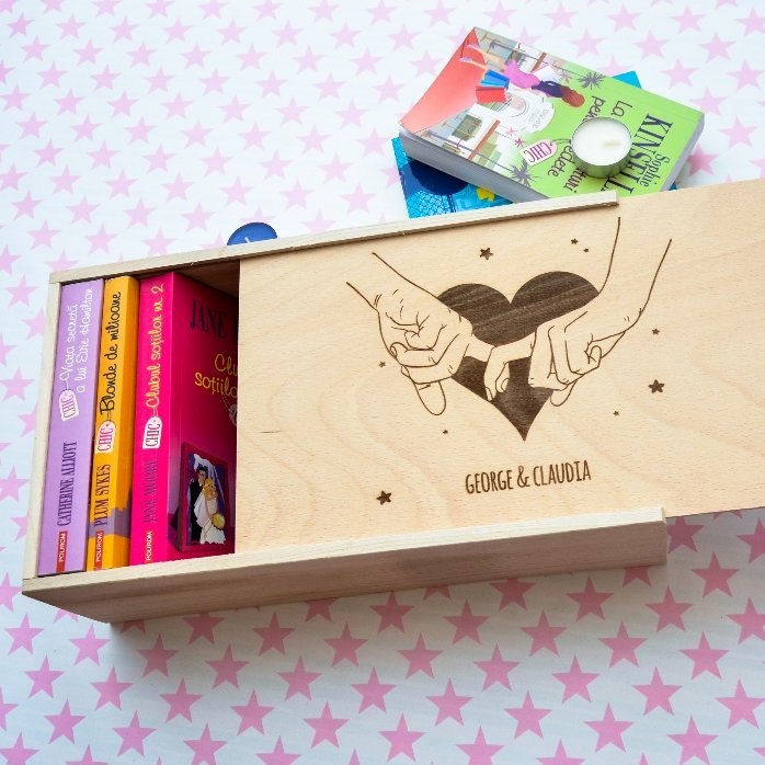 Scatola regalo personalizzata in legno - Una storia a due