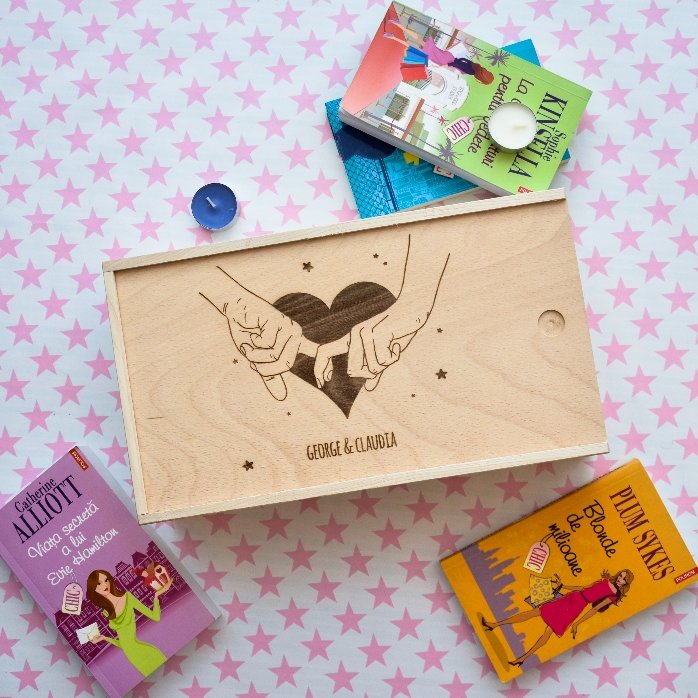 Scatola regalo personalizzata in legno - Una storia a due