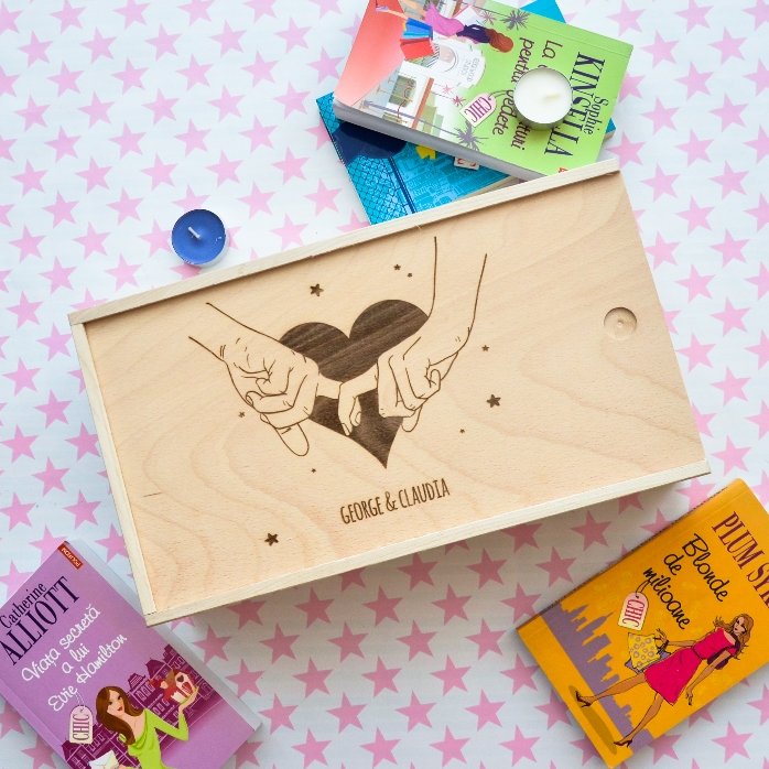 Scatola regalo personalizzata in legno - Una storia a due