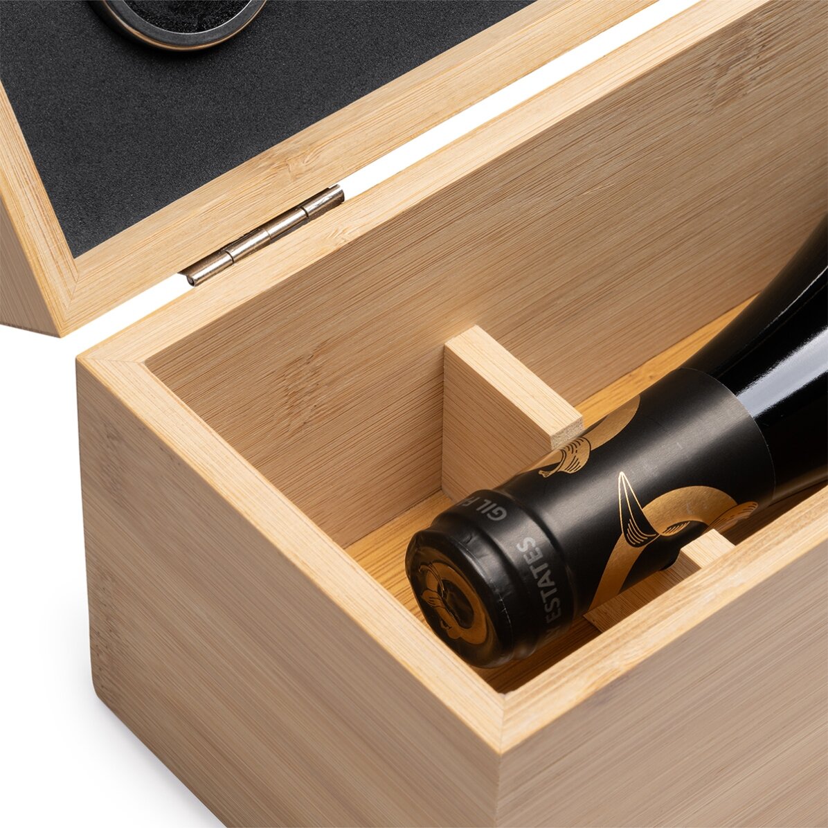 Scatola per vino in bambù con accessori