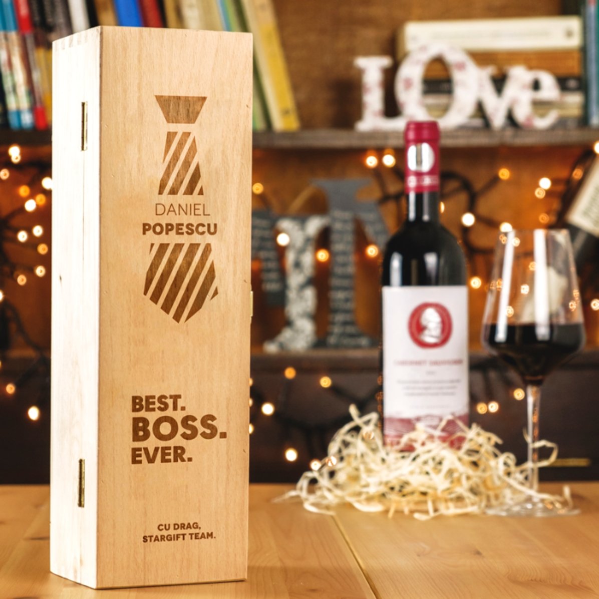 Scatola per vino personalizzata - Best Boss Ever 2