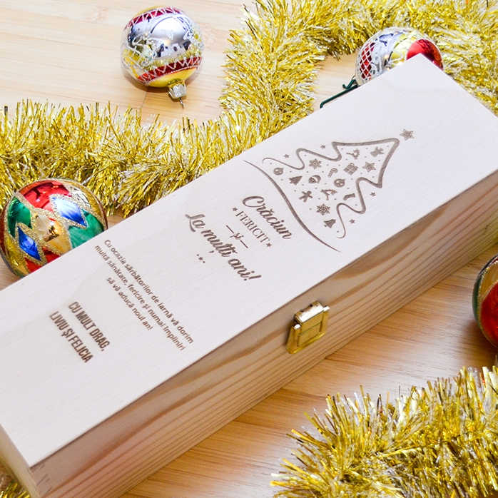 Scatola di vino personalizzata - Buon Natale e felice anno nuovo!