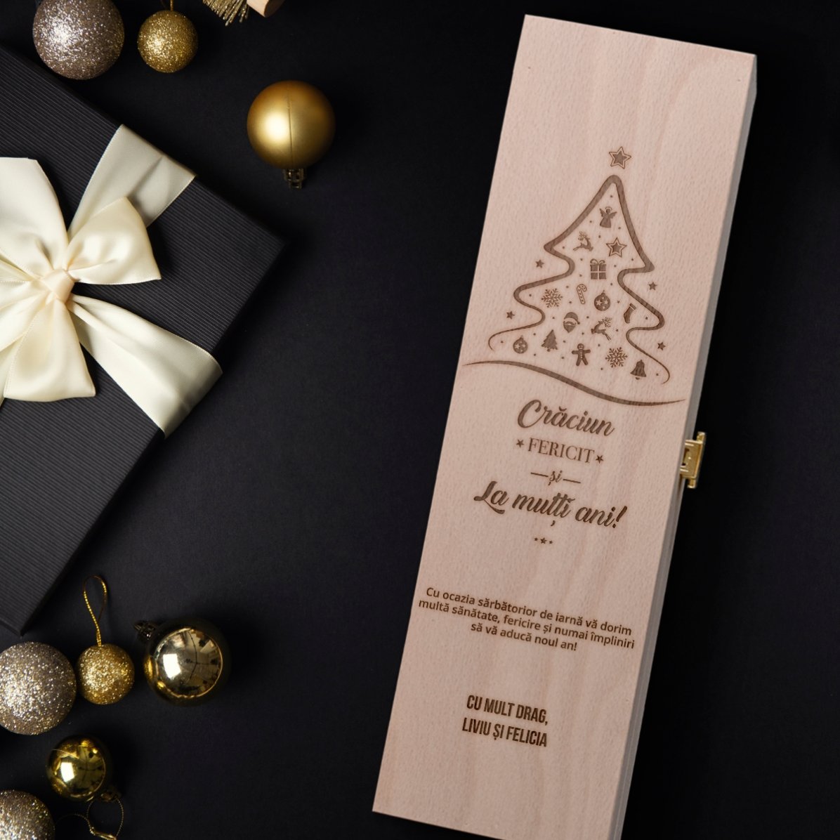 Scatola di vino personalizzata - Buon Natale e felice anno nuovo!