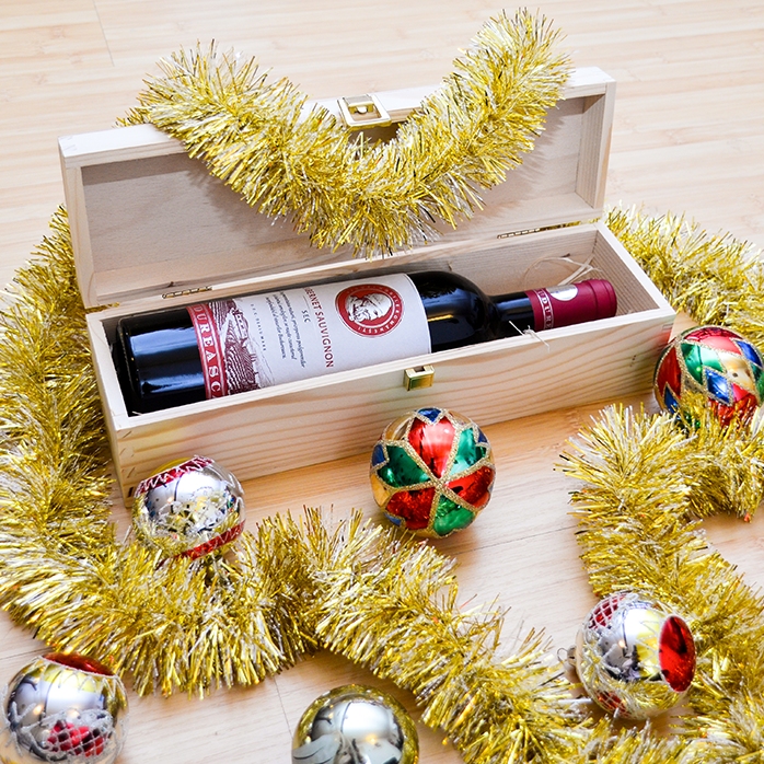 Scatola di vino personalizzata - Buon Natale e felice anno nuovo!