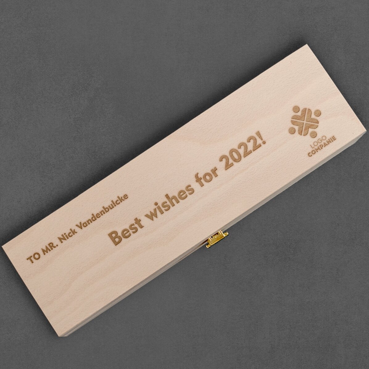 Scatola per vino personalizzata con logo e messaggio