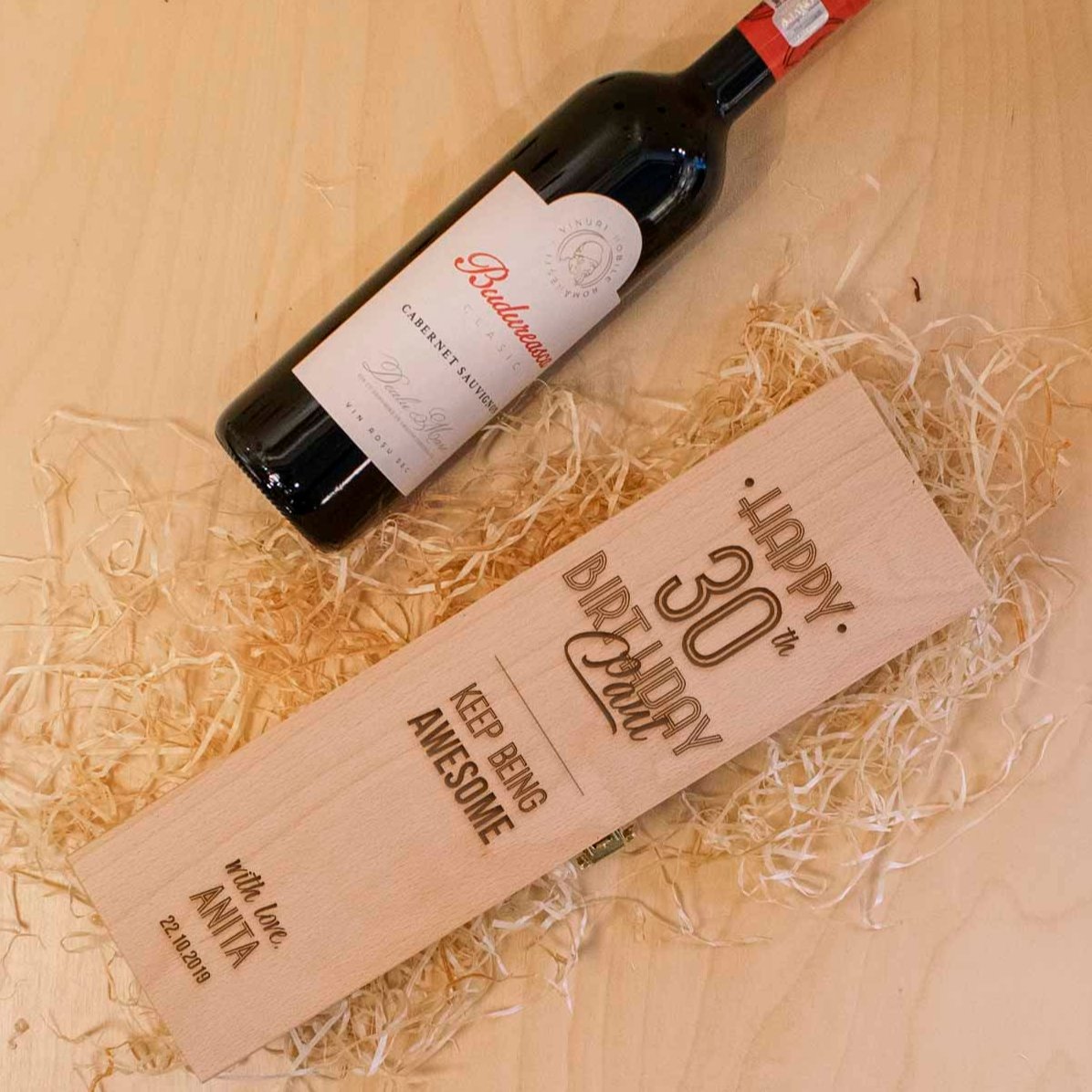 Scatola di vino personalizzata - Messaggio di compleanno