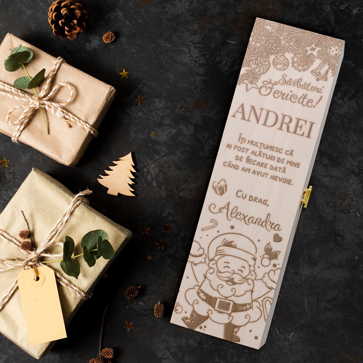 Confezione di vino personalizzata con un messaggio per la persona più importante - Buone feste