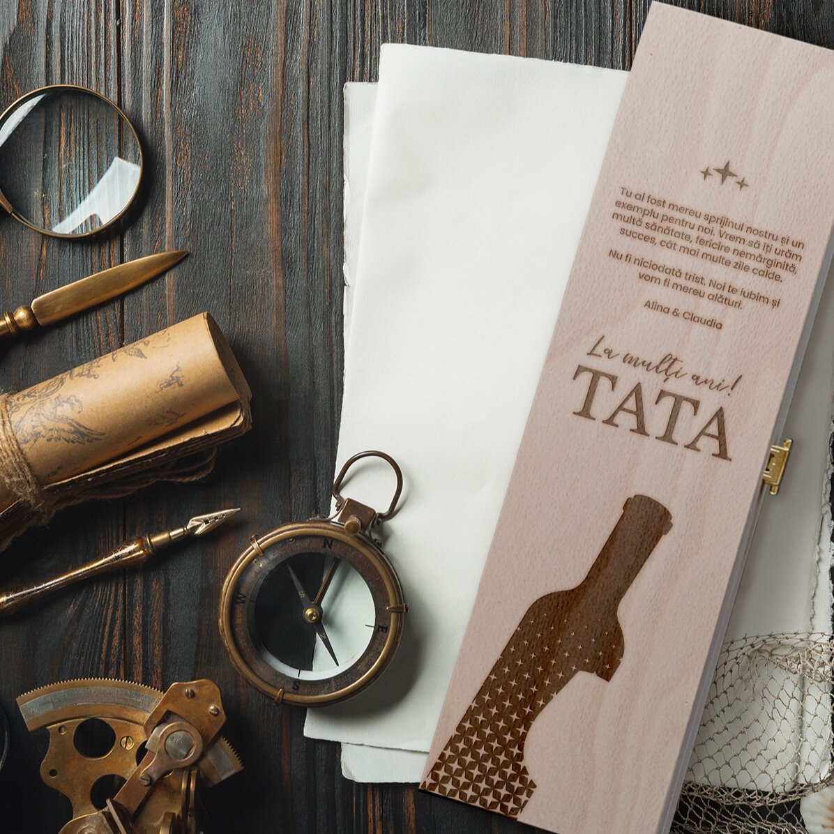 Scatola per vino personalizzata con messaggio - TATA