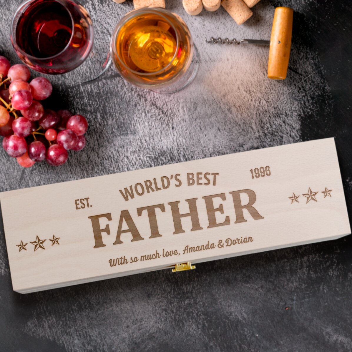 Scatola per vino personalizzata con messaggio - The best