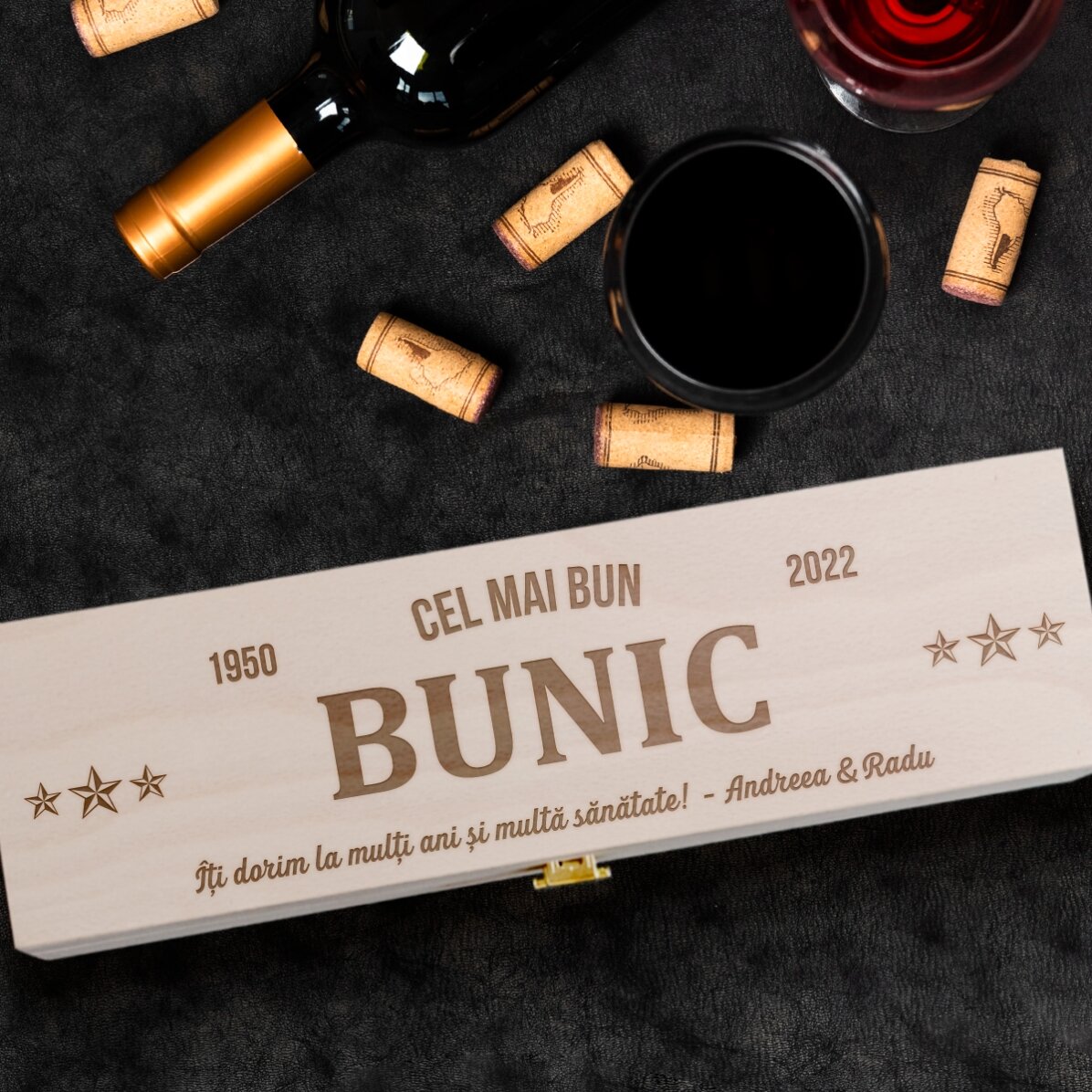 Scatola per vino personalizzata con messaggio - The best