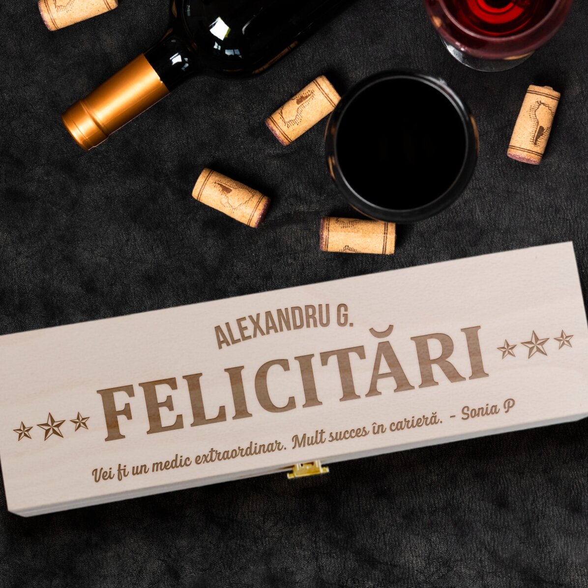 Scatola per vino personalizzata con messaggio - The best