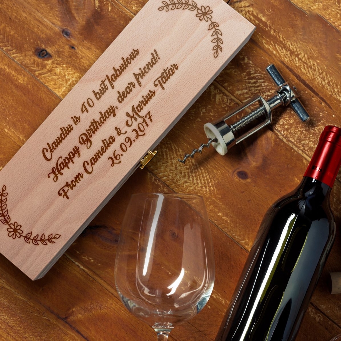 Scatola per vino personalizzata con messaggio