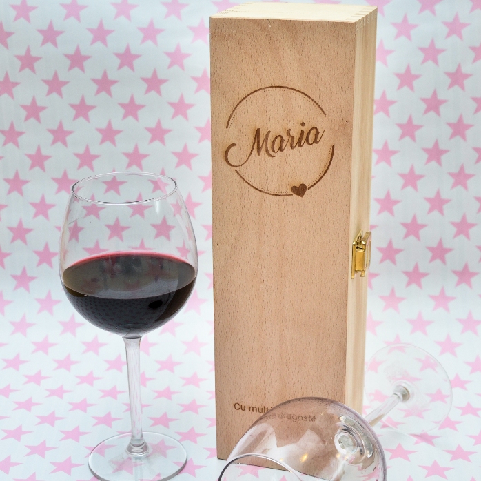 Scatola per vino personalizzata con nome e testo