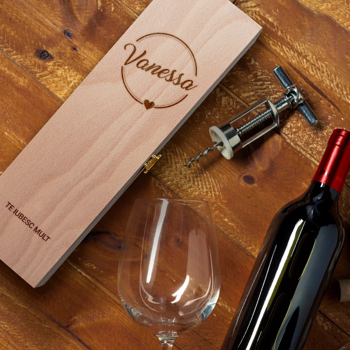 Scatola per vino personalizzata con nome e testo