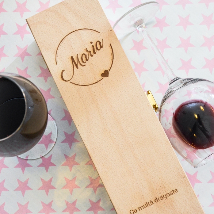 Scatola per vino personalizzata con nome e testo