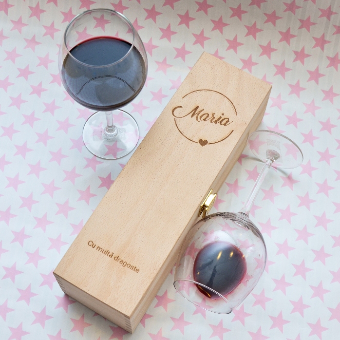 Scatola per vino personalizzata con nome e testo