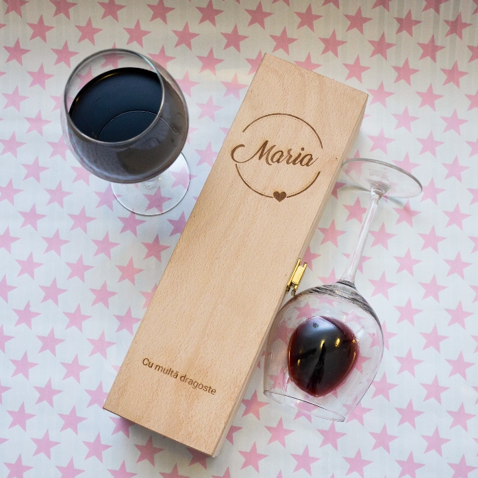 Scatola per vino personalizzata con nome e testo