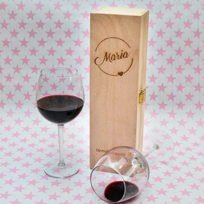 Scatola per vino personalizzata con nome e testo