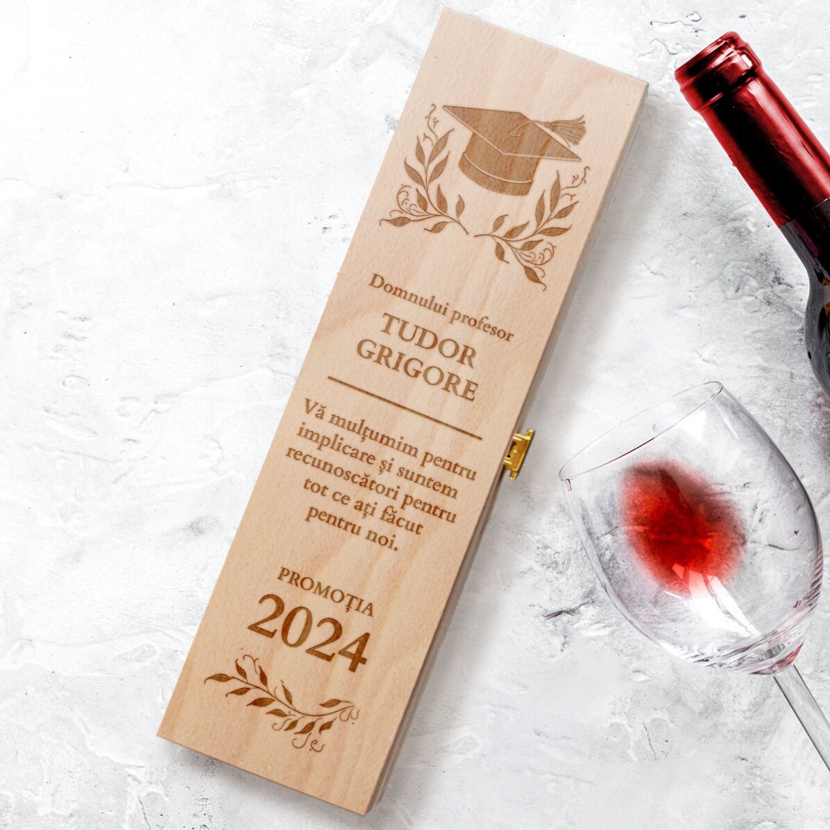 Scatola per vino personalizzata con scritta - Laurea