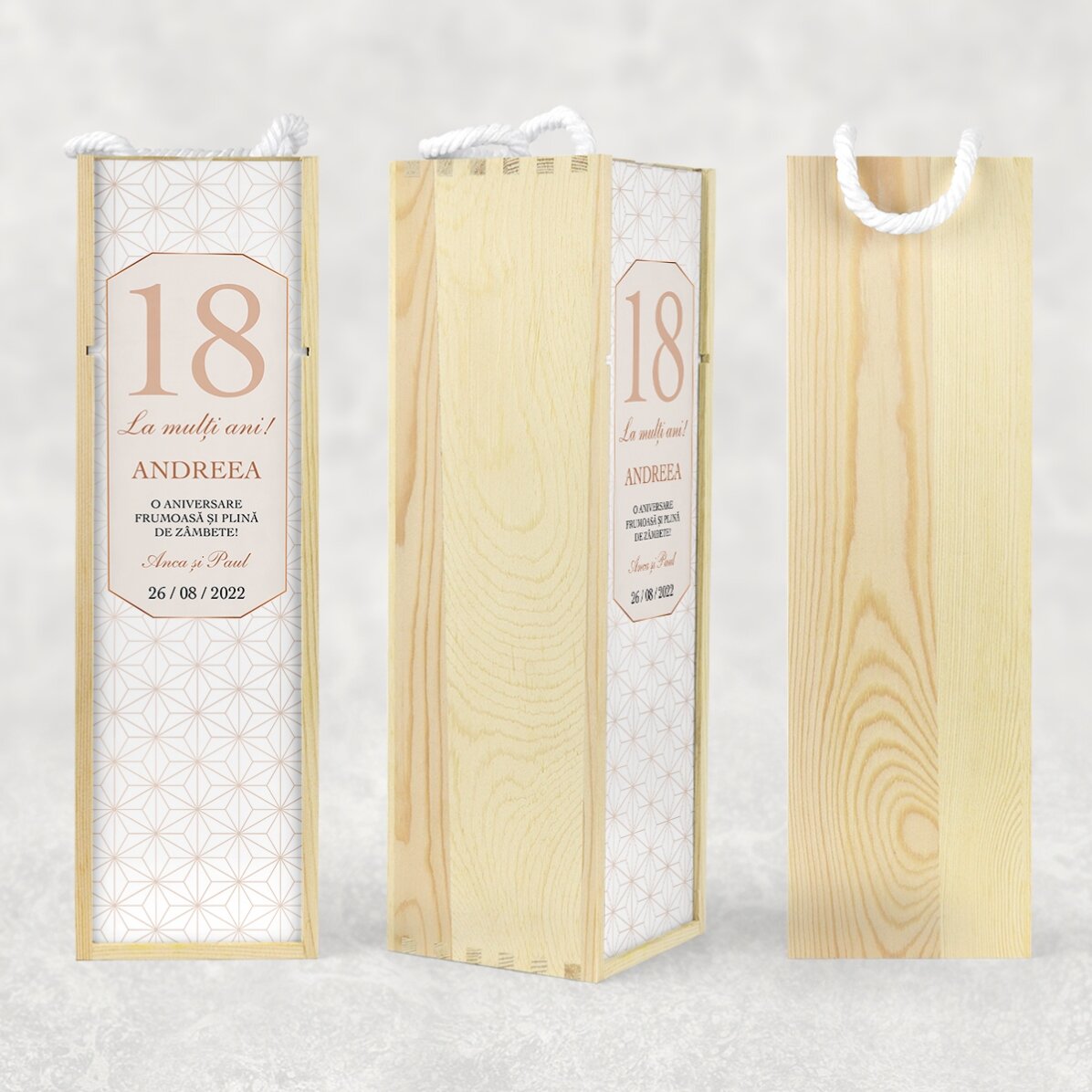 Scatola per vino personalizzata con scritta - Compleanno