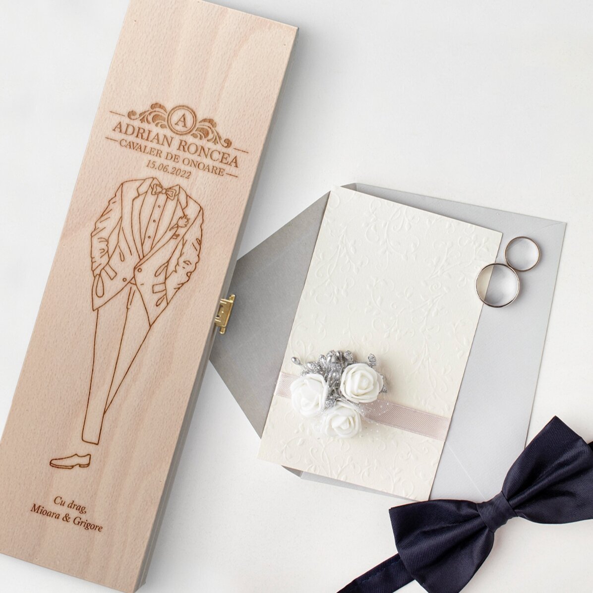 Scatola per vino personalizzata con scritta - Testimone di nozze
