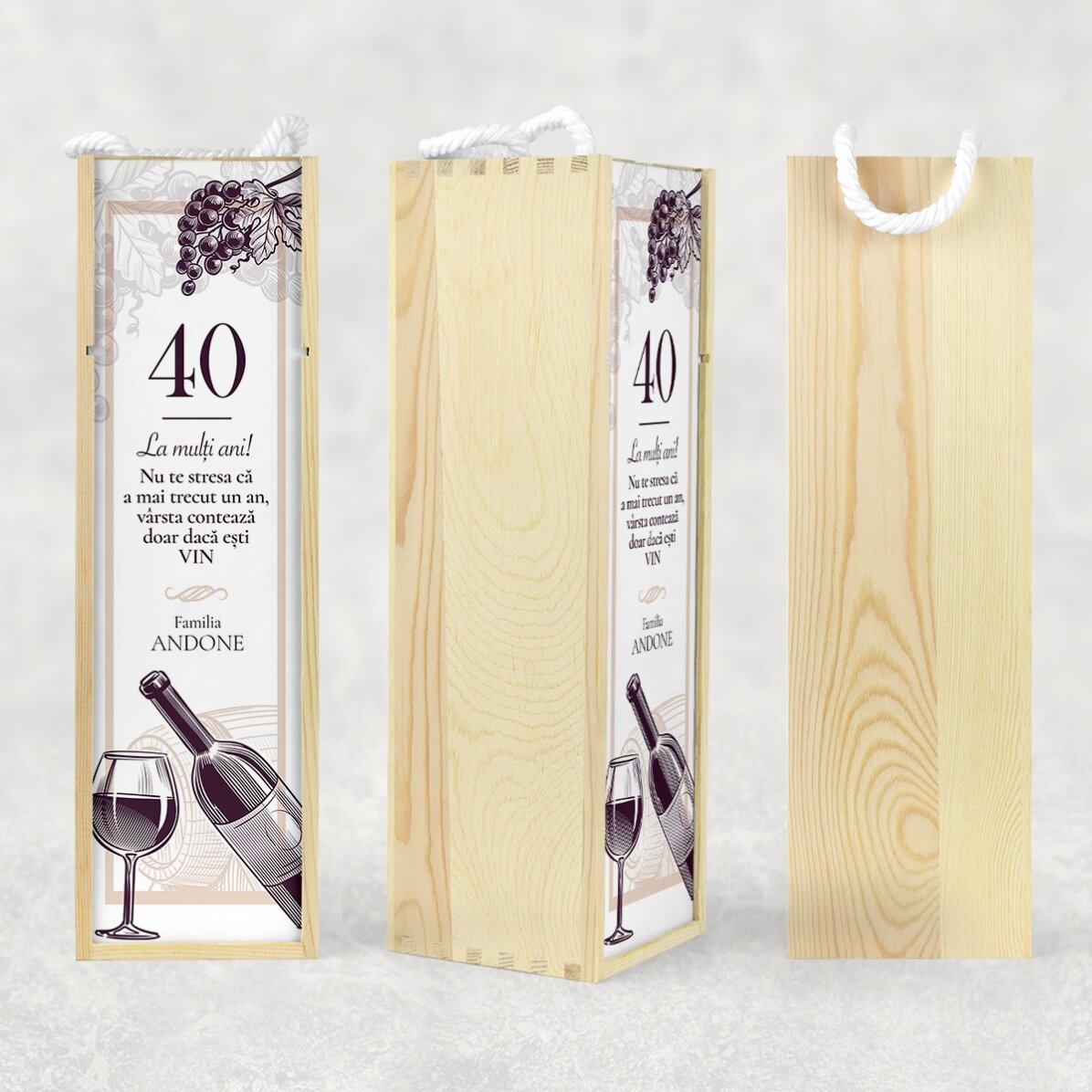 Scatola per vino personalizzata con dedica di compleanno - Cheers