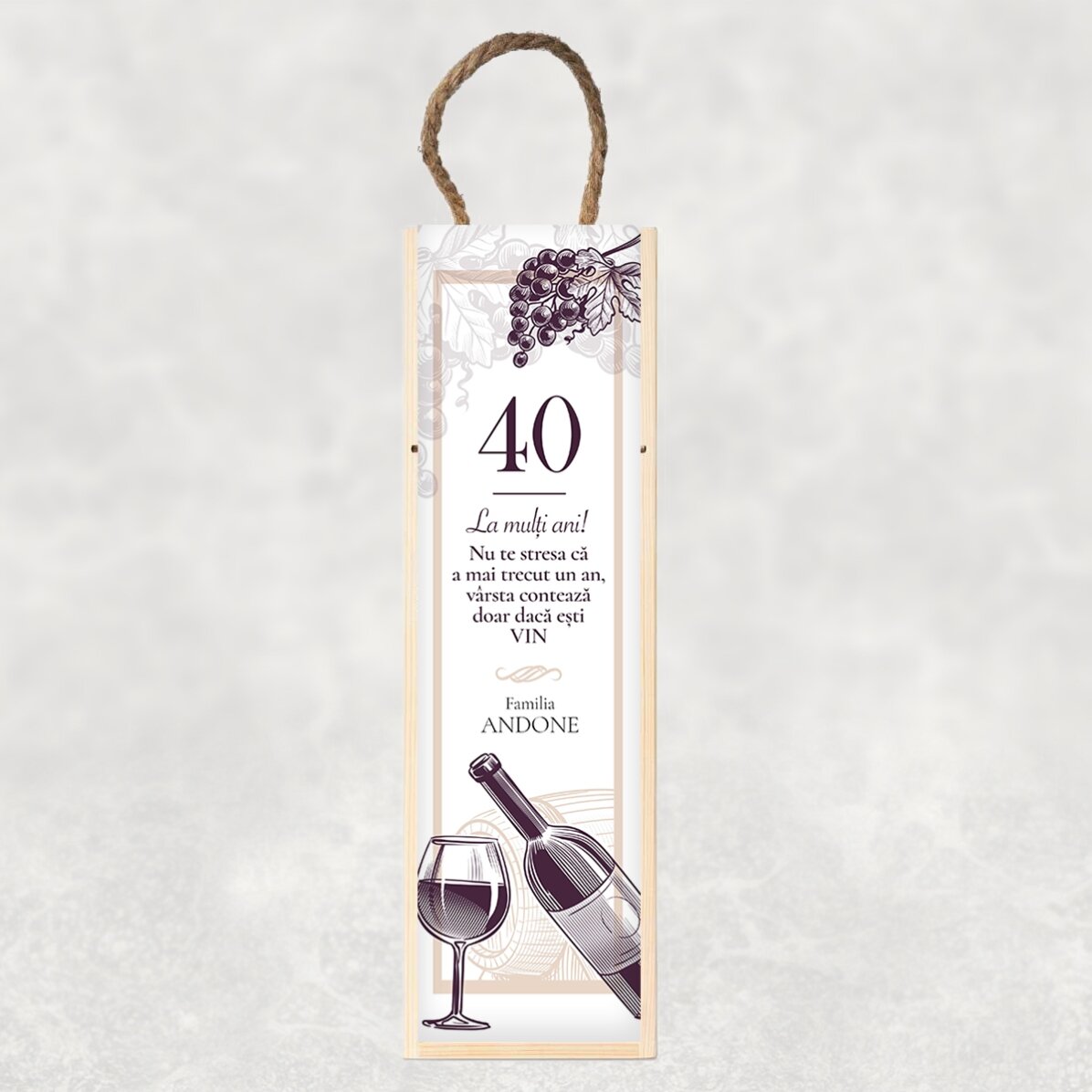 Scatola per vino personalizzata con dedica di compleanno - Cheers