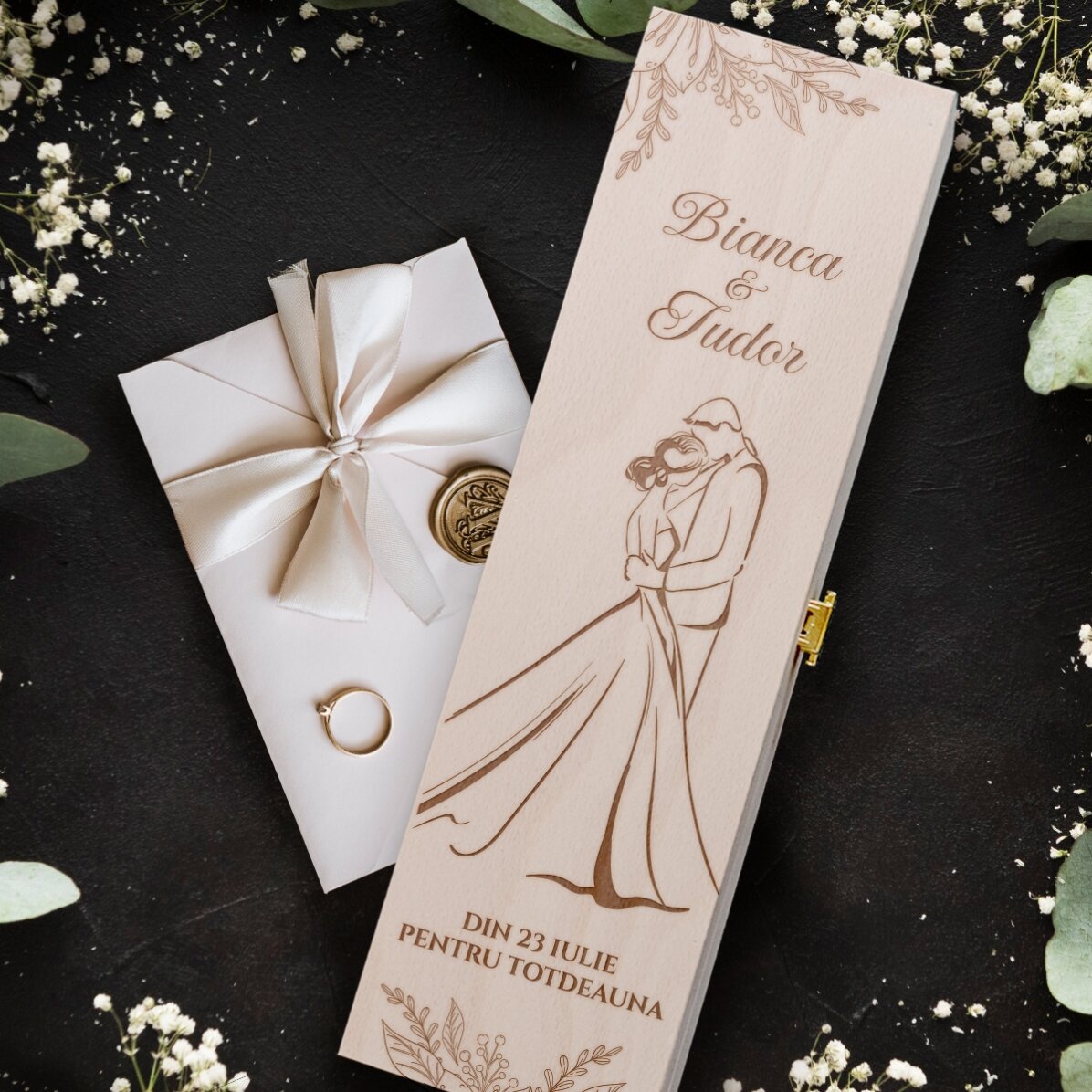 Scatola per vino personalizzata con scritta - Matrimonio