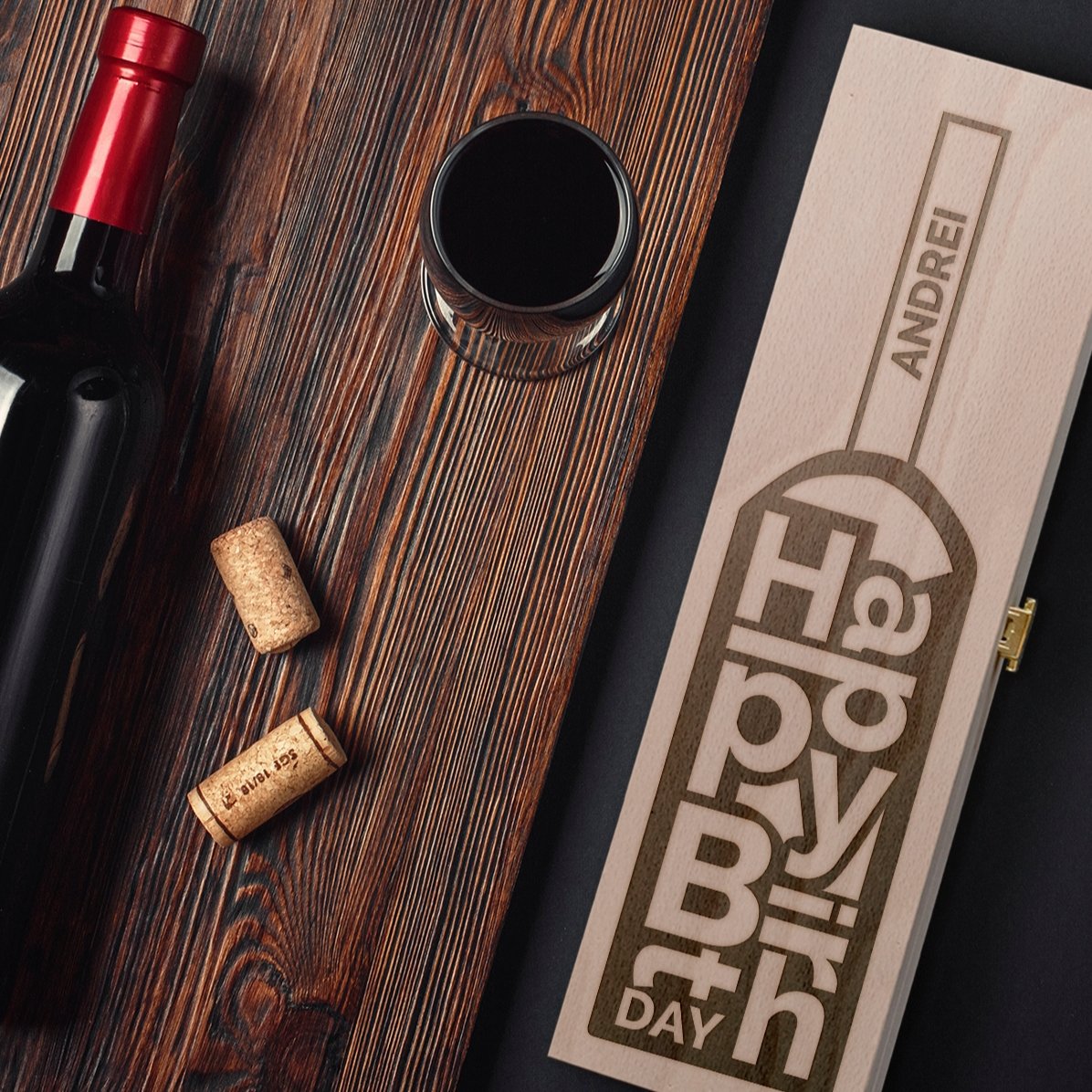 Confezione di vino personalizzata - Bottiglia "Happy Birthday"