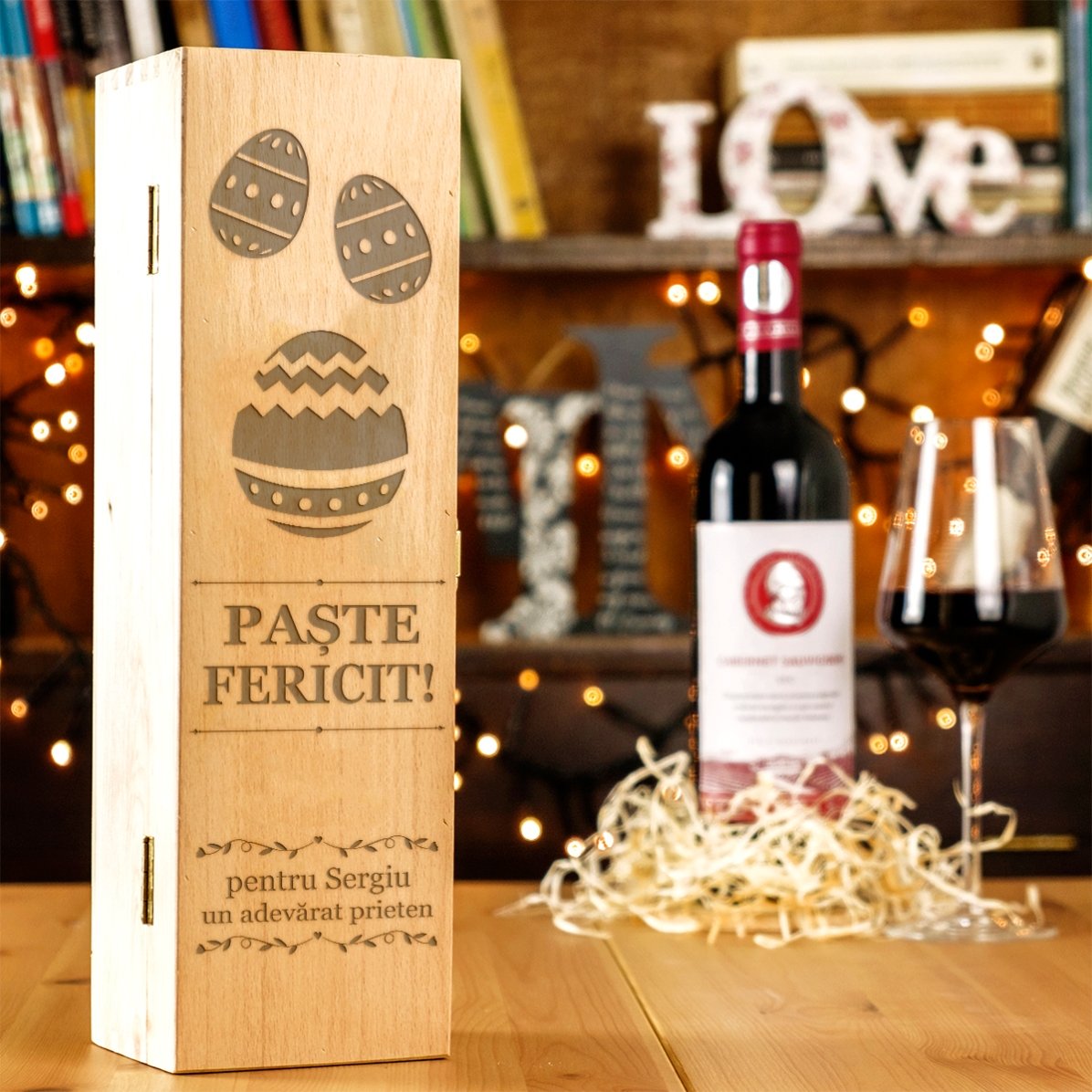 Scatola di vino personalizzata - Buona Pasqua!