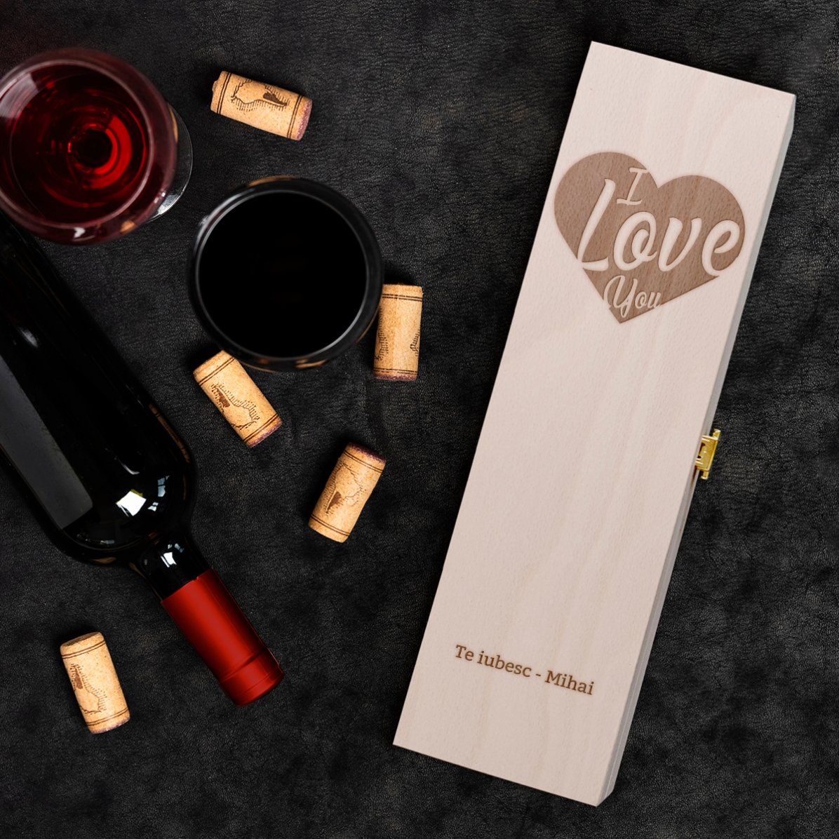 Scatola per vino personalizzata - I Love you