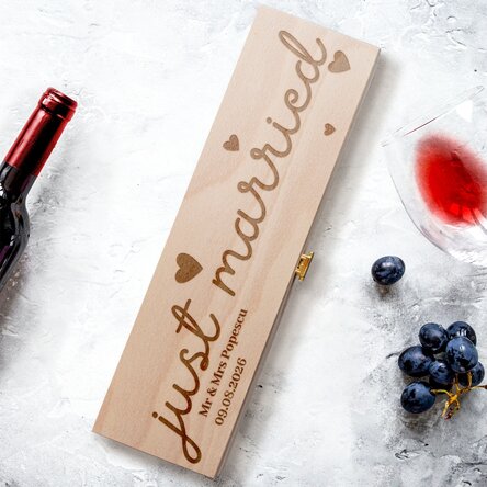 Scatola per vino personalizzata - "Just Married"