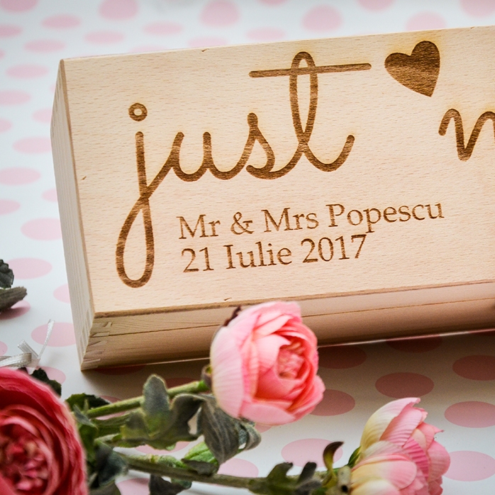 Scatola per vino personalizzata - "Just Married"