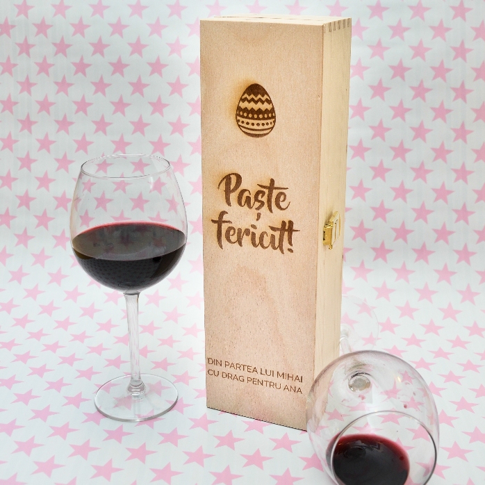 Scatola di vino personalizzata - Buona Pasqua