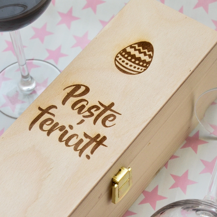 Scatola di vino personalizzata - Buona Pasqua