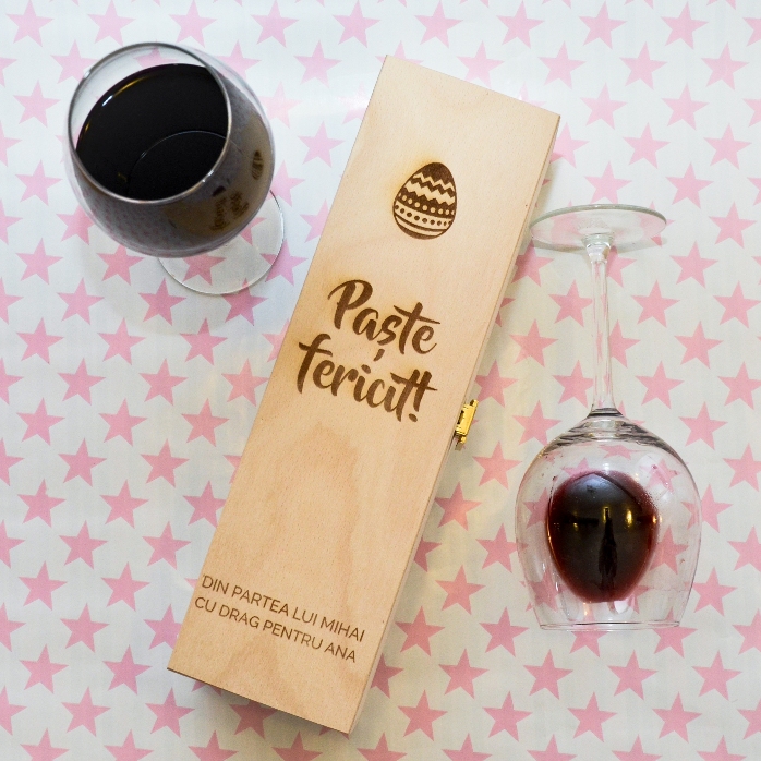 Scatola di vino personalizzata - Buona Pasqua