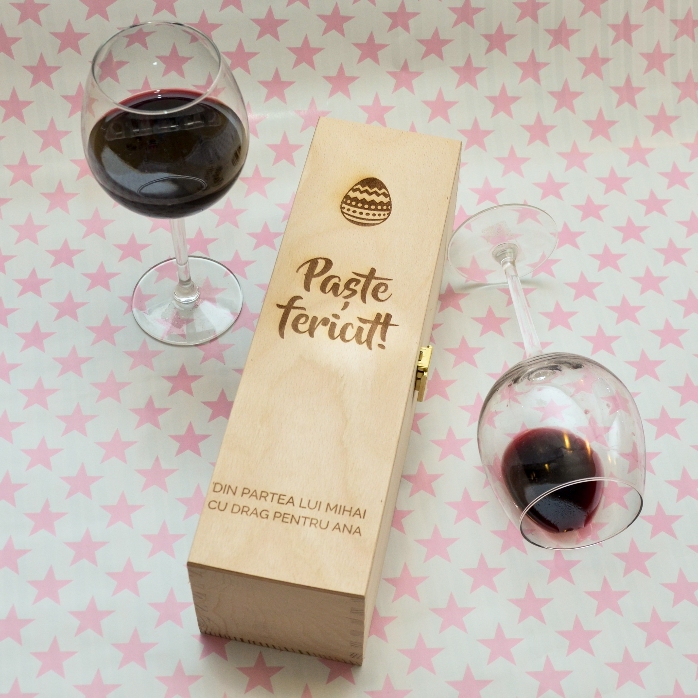 Scatola di vino personalizzata - Buona Pasqua