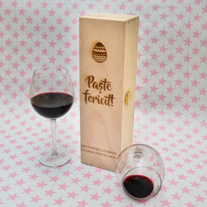 Scatola di vino personalizzata - Buona Pasqua
