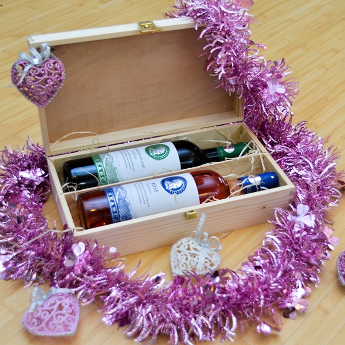 Confezione personalizzata per due bottiglie di vino - Buon Natale