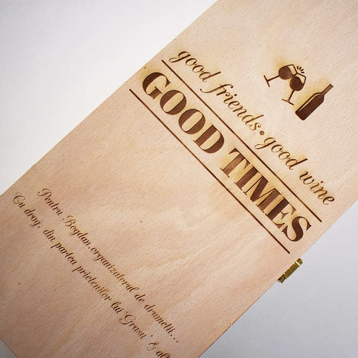 Confezione personalizzata per due bottiglie di vino - Good Friends, Good Wine, Good Times