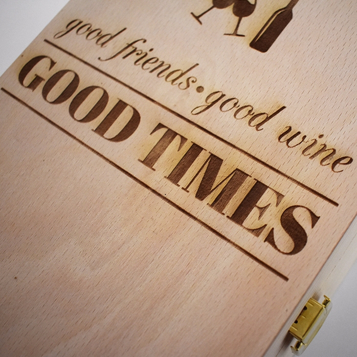 Confezione personalizzata per due bottiglie di vino - Good Friends, Good Wine, Good Times