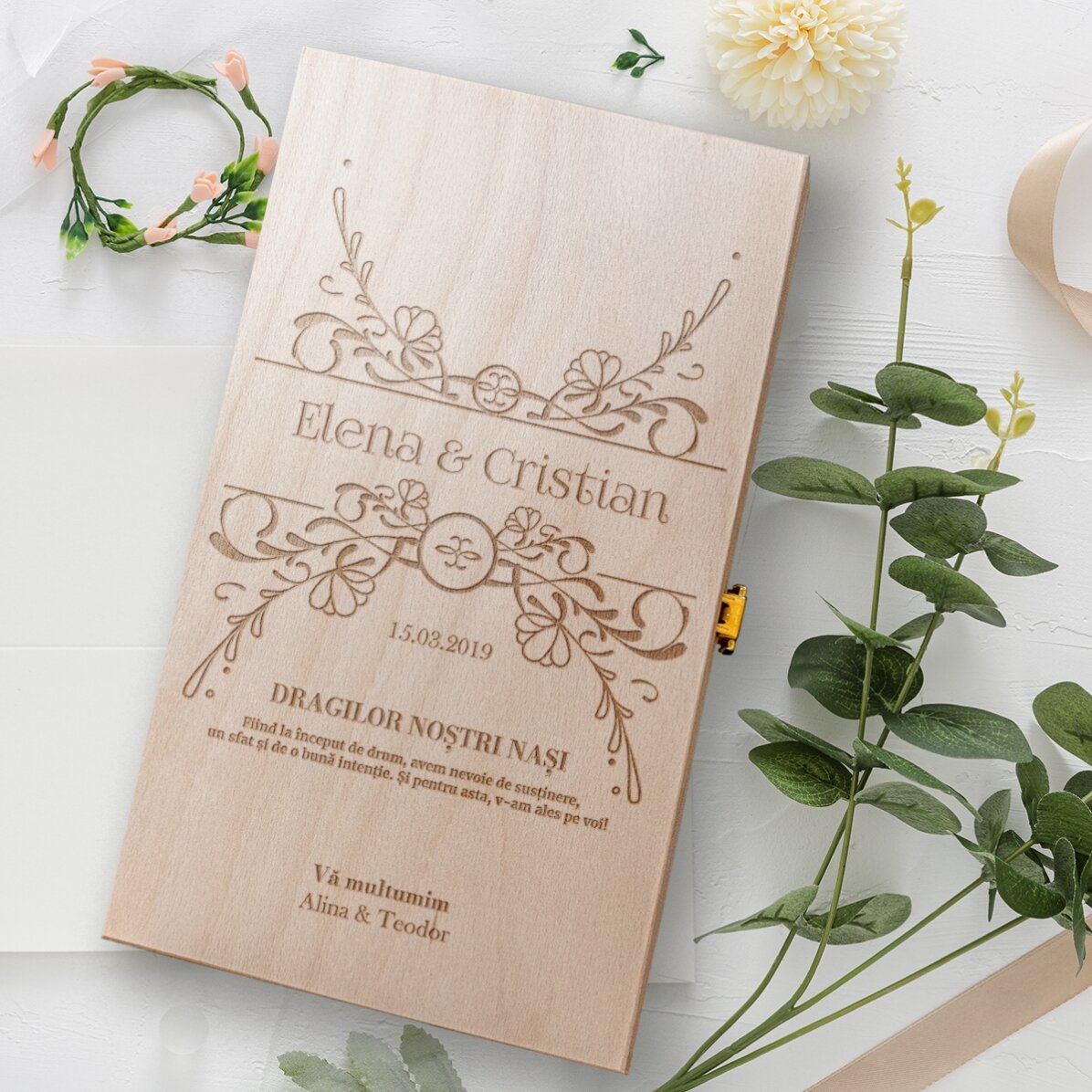Confezione personalizzata per due bottiglie di vino - Messaggio per i padrini
