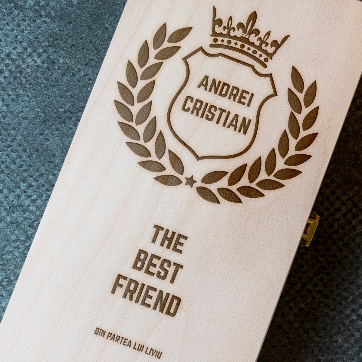 Scatola per vino personalizzata per due bottiglie - The Best