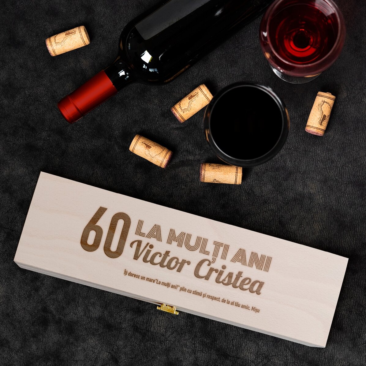 Scatola di vino personalizzata per il compleanno con messaggio - Buon compleanno