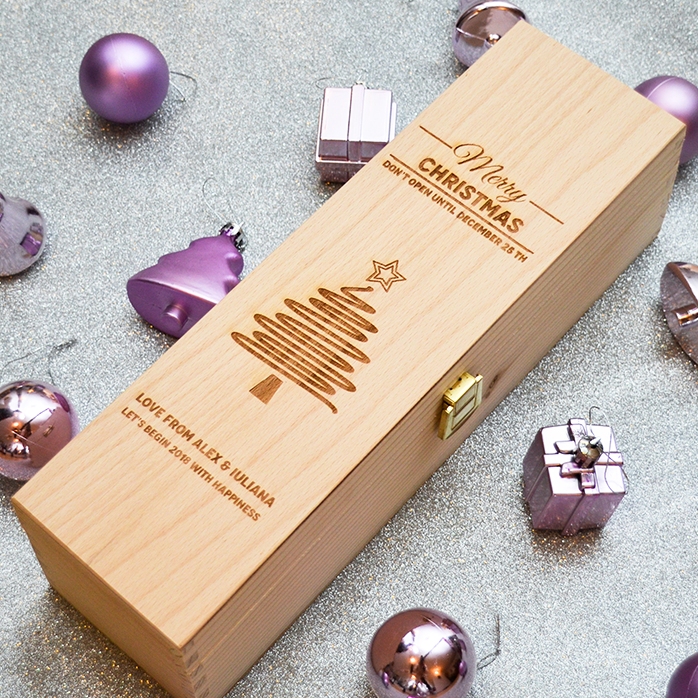 Scatola per vino personalizzata - Star Christmas Tree